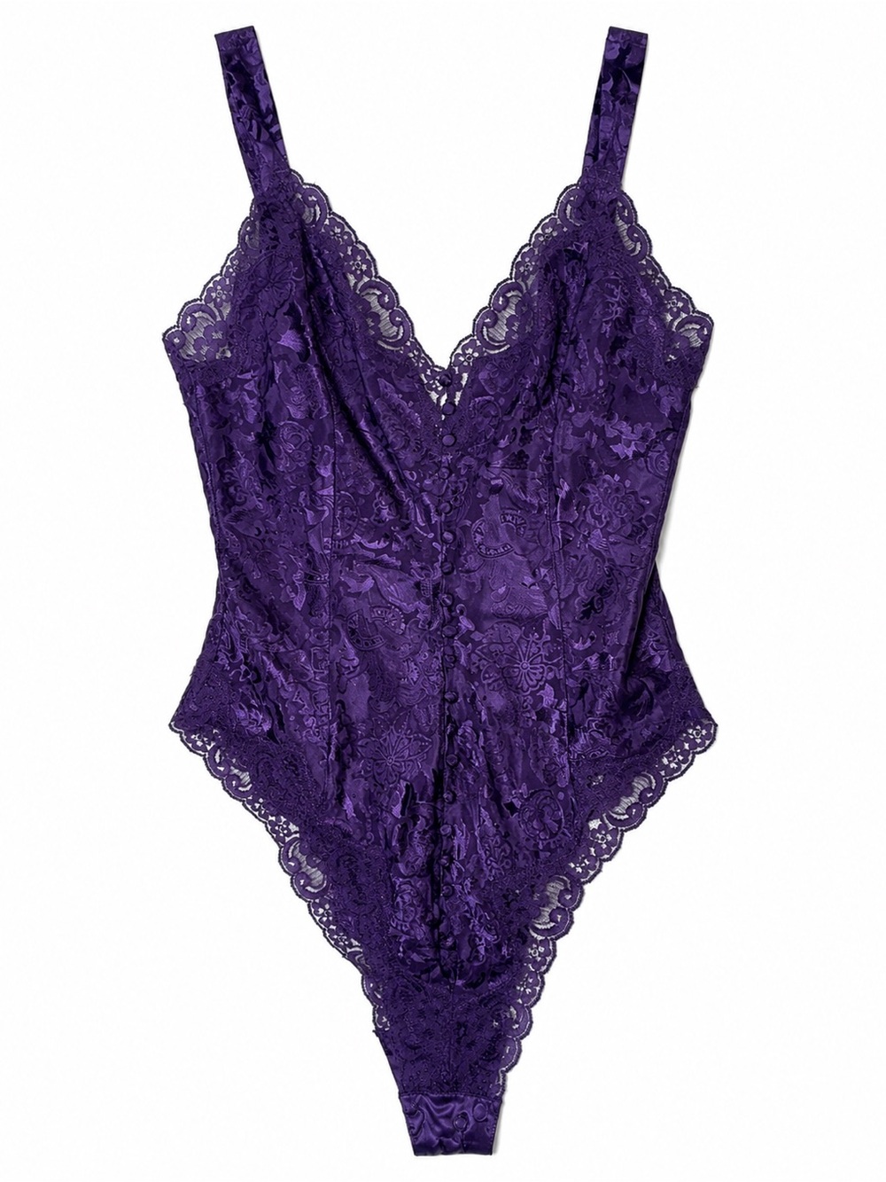 Vintage Victoria’s Secret Purple Lace Teddy Bodysuit Dark‎ Coquette Whimsigoth L